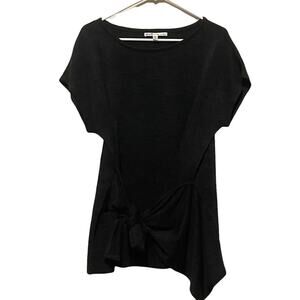 Seven7 Side Tie Short Sleeve Sweater Shirt